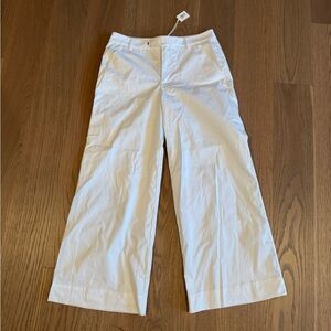 Key low rise white poplin pants